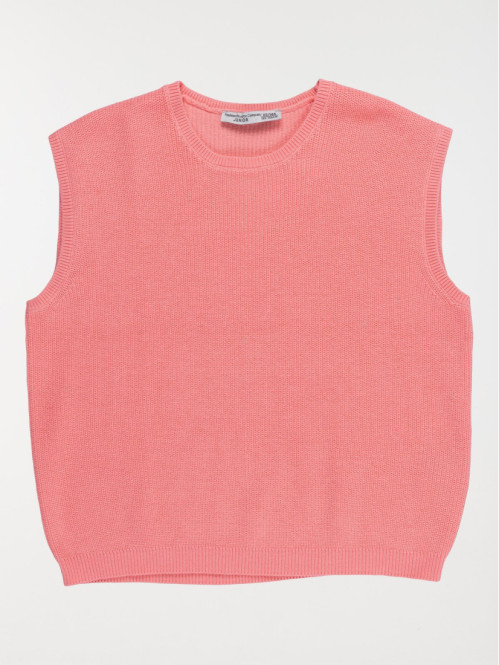 Pull sans manches rose...