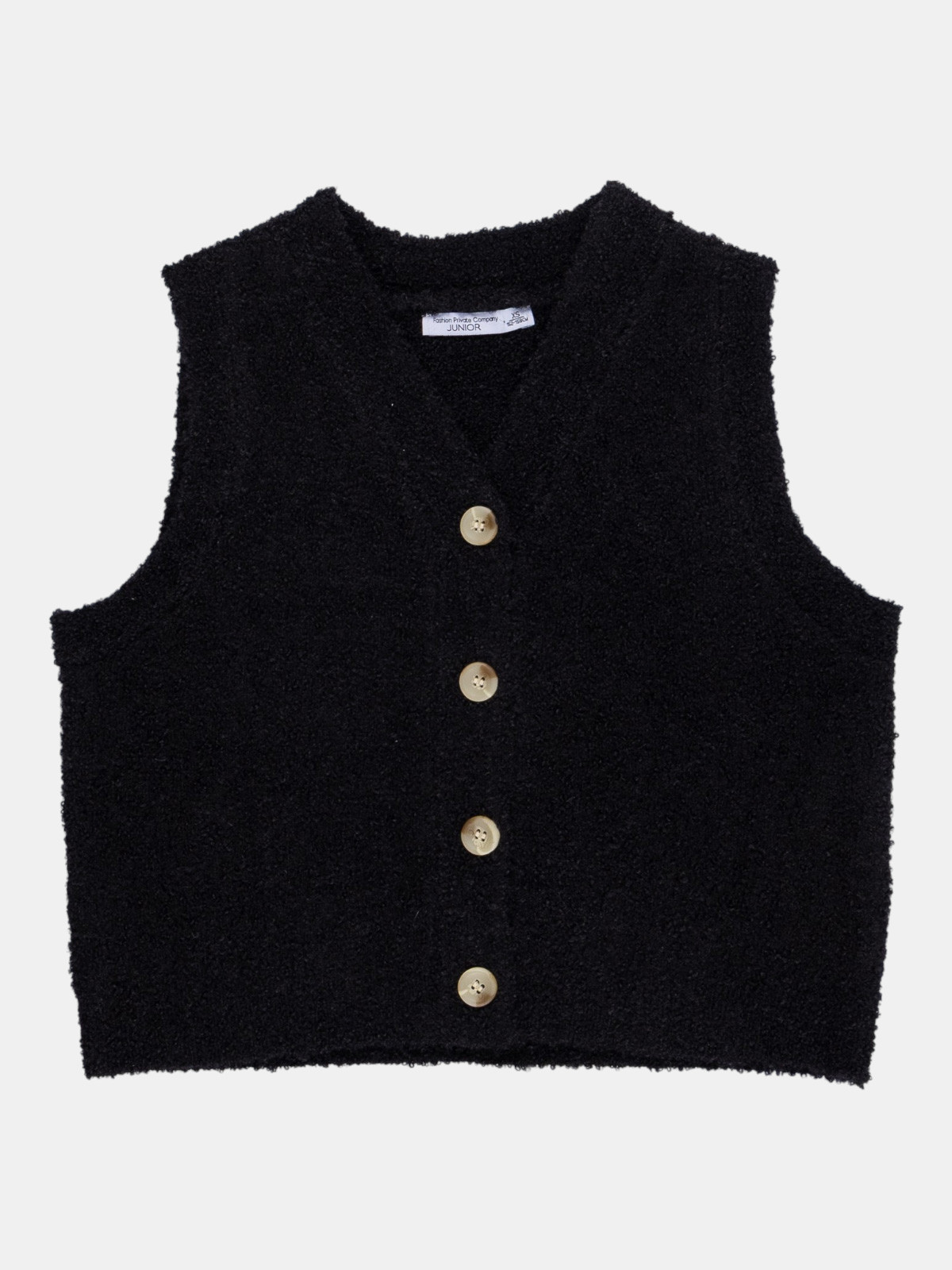 Gilet sans manches noir fille (XXS-M) Gilet sans manches noir fille (XXS-M)