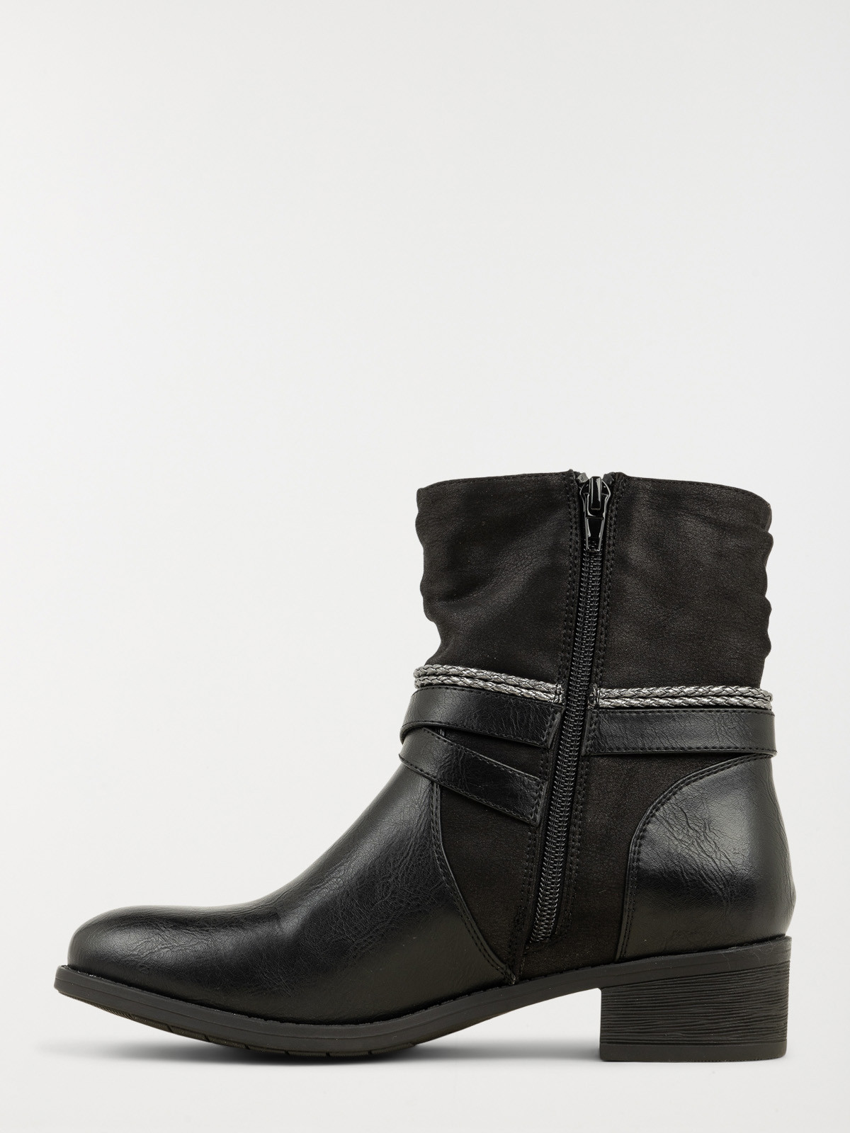 Bottine noire multibrides femme (36-41) Bottine noire multibrides femme (36-41)