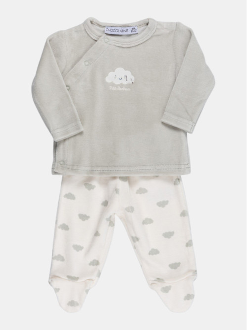 Pyjama 2 pièces nuage garçon (0-9M)