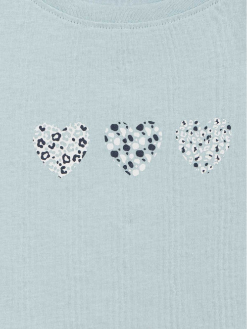 T-shirt coeurs léopard fille (3-12A)