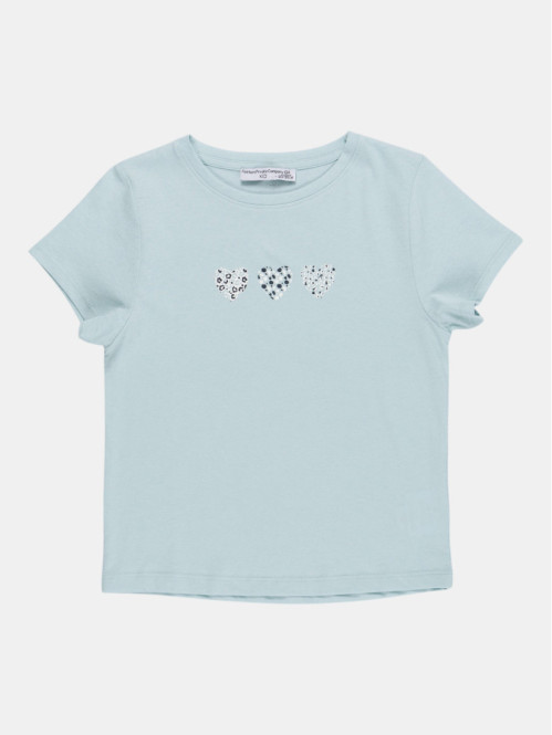 T-shirt coeurs léopard fille (3-12A)
