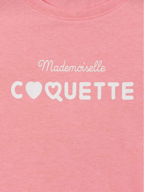 T-shirt coquette rose fille...