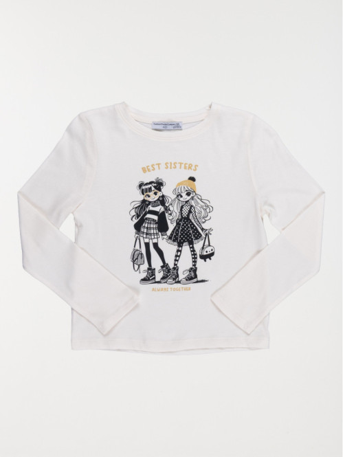 T-shirt best sisters écru fille (3-12A) T-shirt best sisters écru fille (3-12A)