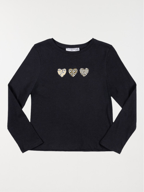 T-shirt coeur léopard fille (3-12A) T-shirt coeur léopard fille (3-12A)