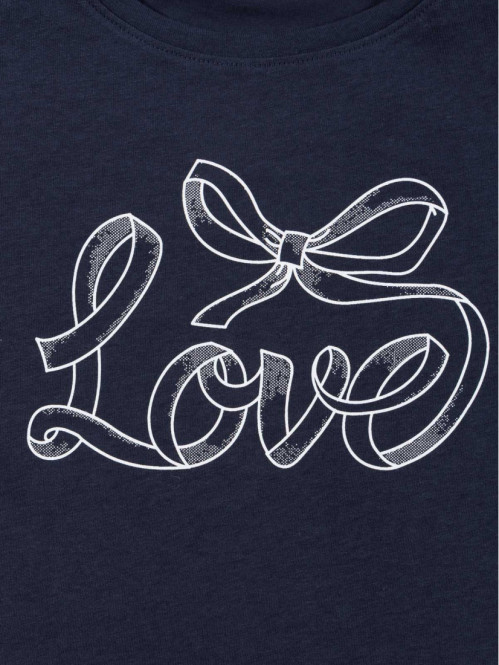 T-shirt love et noeud fille (3-12A) T-shirt love et noeud fille (3-12A)