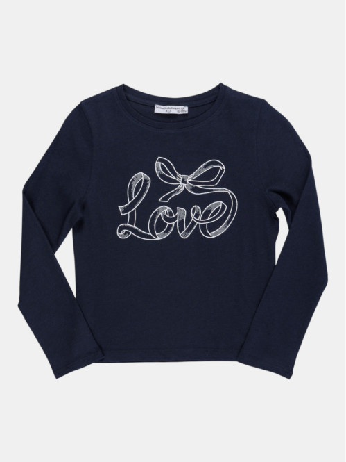 T-shirt love et noeud fille (3-12A) T-shirt love et noeud fille (3-12A)