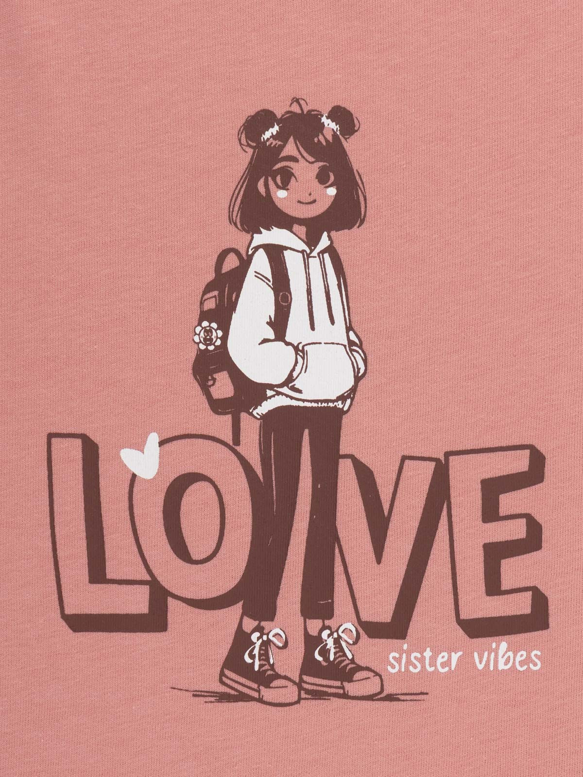 T-shirt love sister vibes fille (3-12A) T-shirt love sister vibes fille (3-12A)