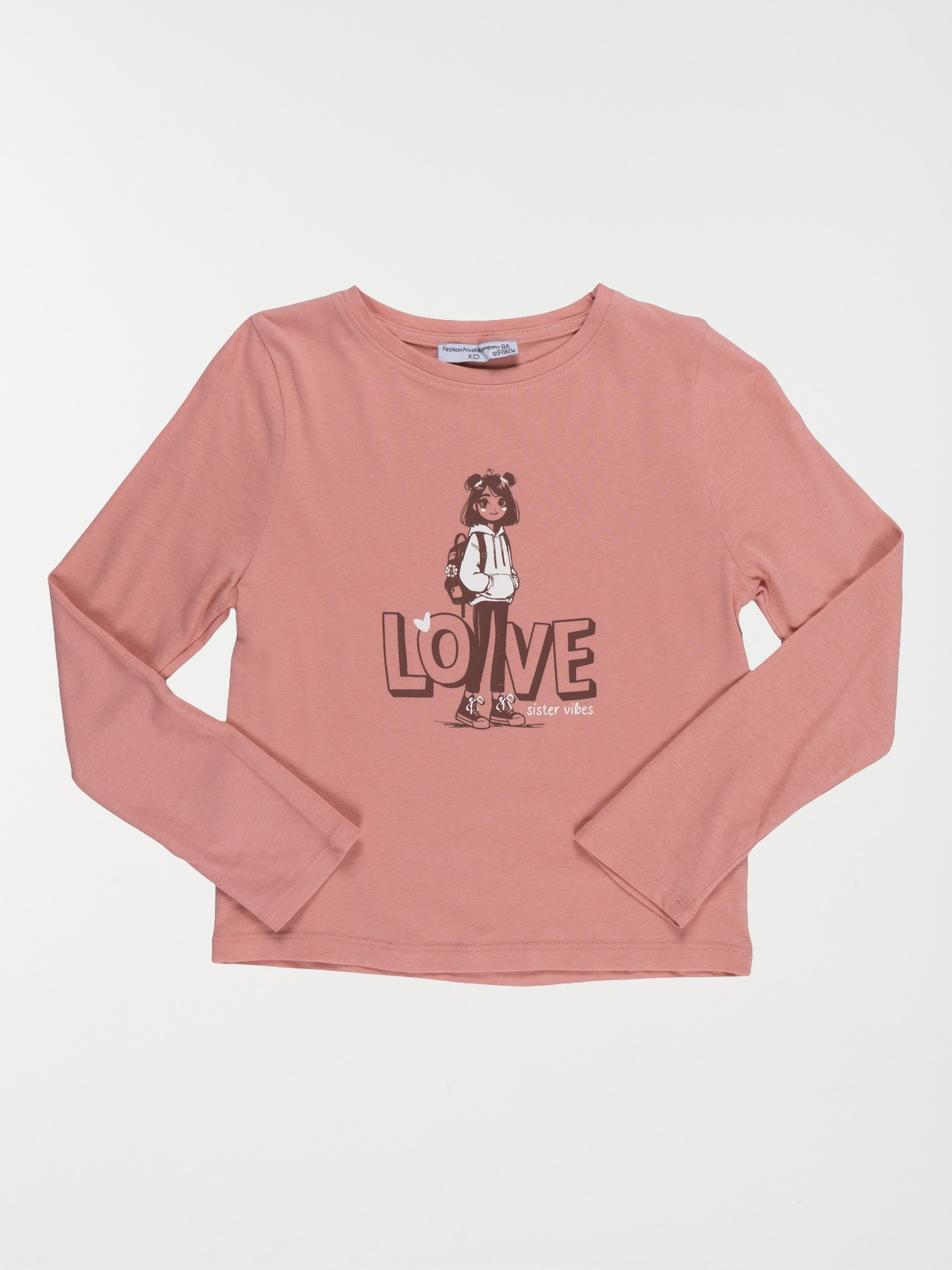 T-shirt love sister vibes fille (3-12A) T-shirt love sister vibes fille (3-12A)