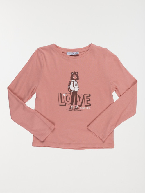 T-shirt love sister vibes fille (3-12A) T-shirt love sister vibes fille (3-12A)