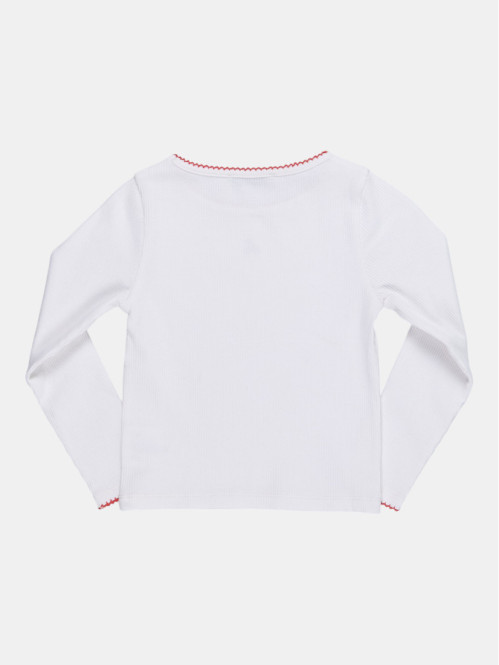 T-shirt cotelé motif cerise...