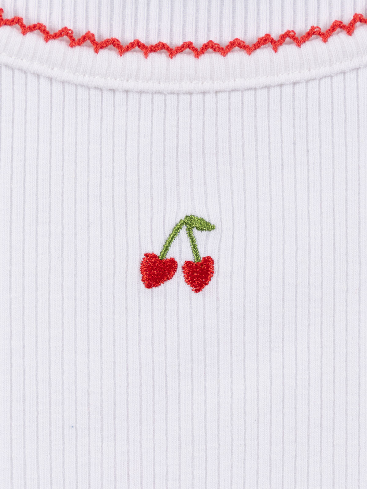T-shirt cotelé motif cerise fille (3-8A)