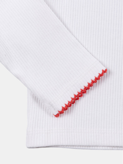 T-shirt cotelé motif cerise...