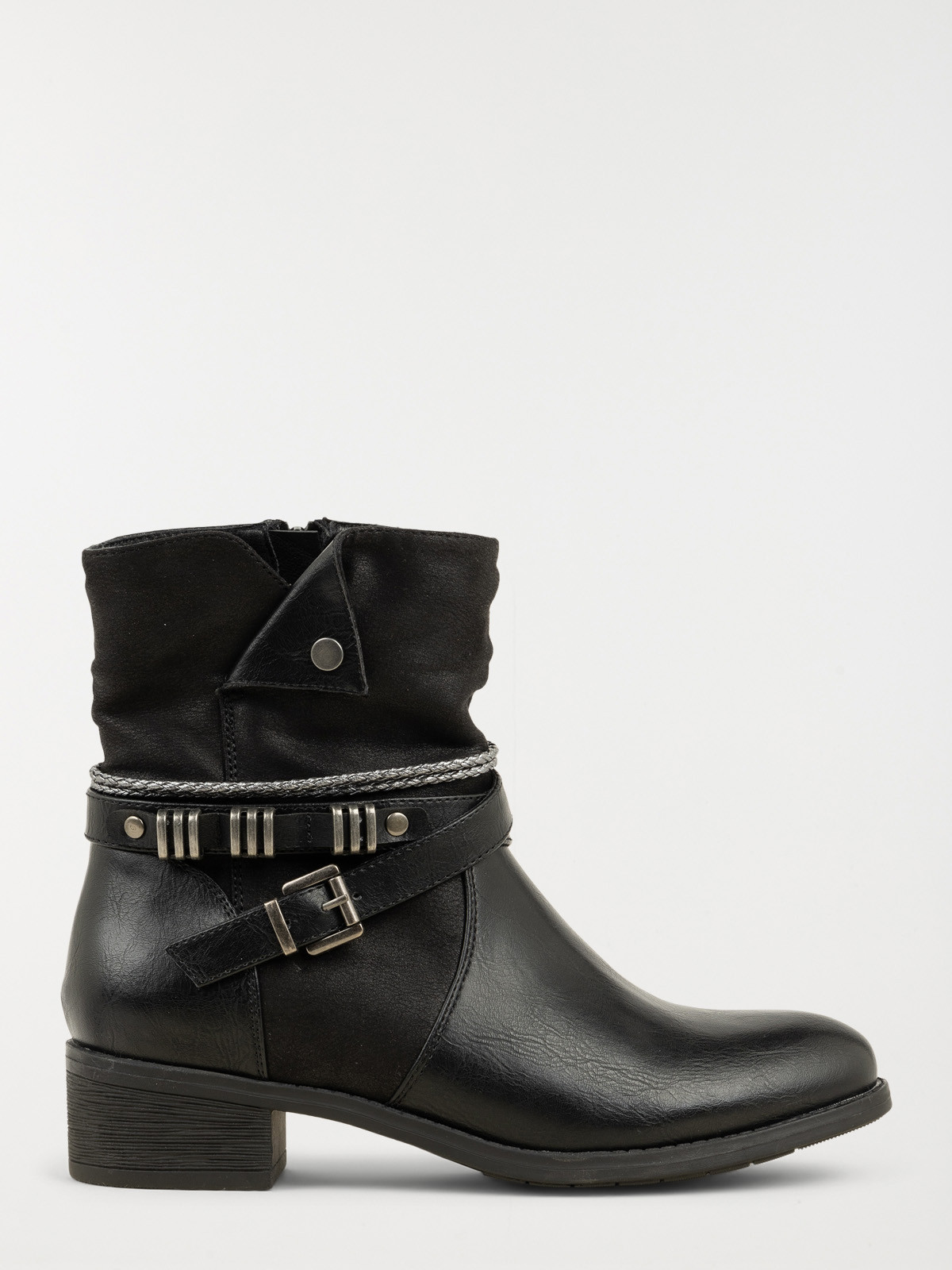 Bottine noire multibrides femme (36-41)