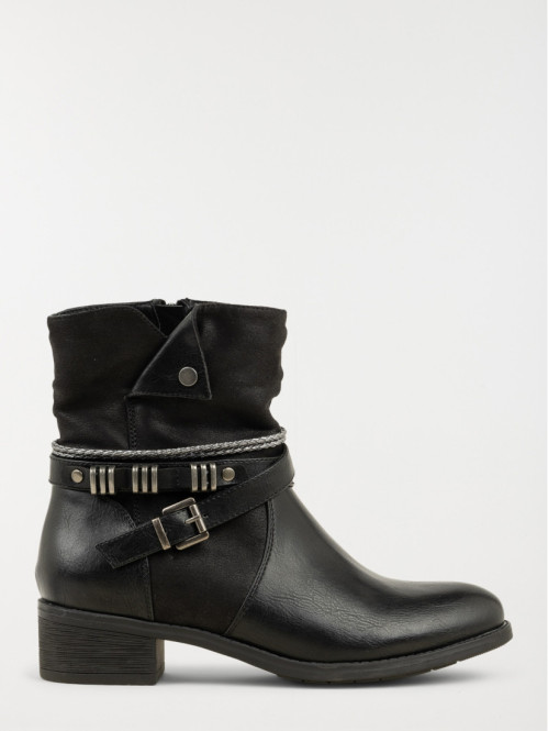Bottine noire multibrides femme (36-41)