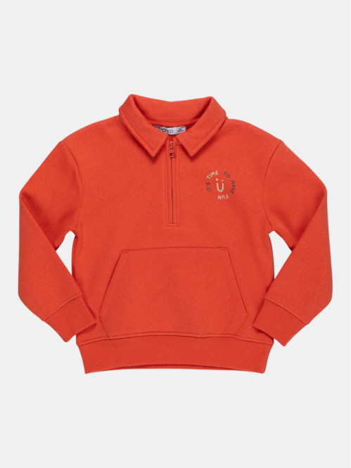 Sweat col polo motif garçon...