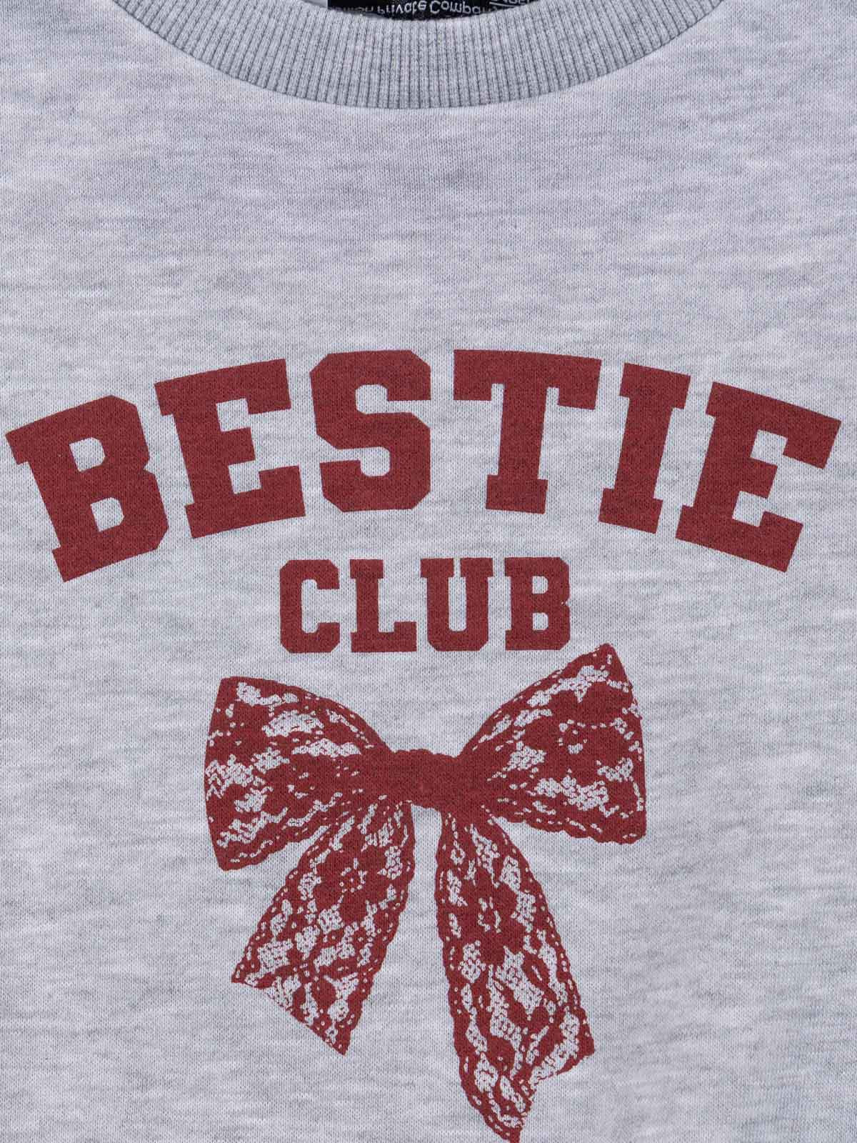 Sweat imprimé bestie club fille (3-12A)