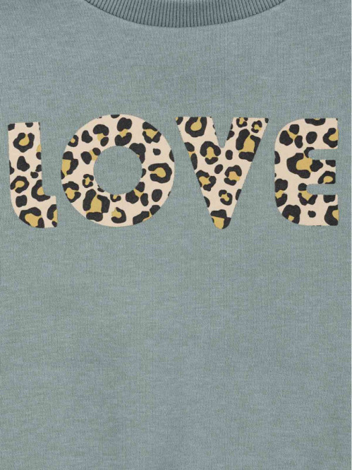 Sweat love imprimé léopard fille (3-12A)