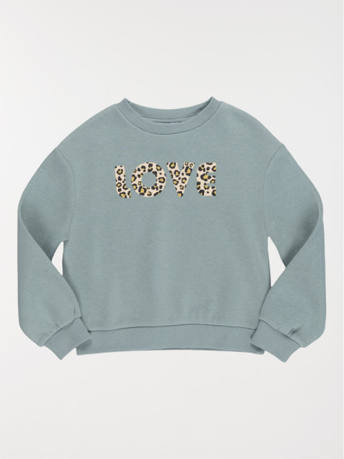 Sweat love imprimé léopard fille (3-12A)