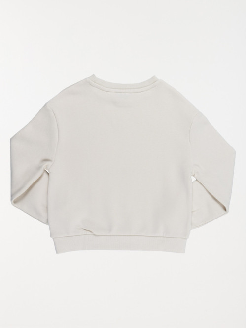 Sweat uni broderie coeur fille (3-12A) Sweat uni broderie coeur fille (3-12A)