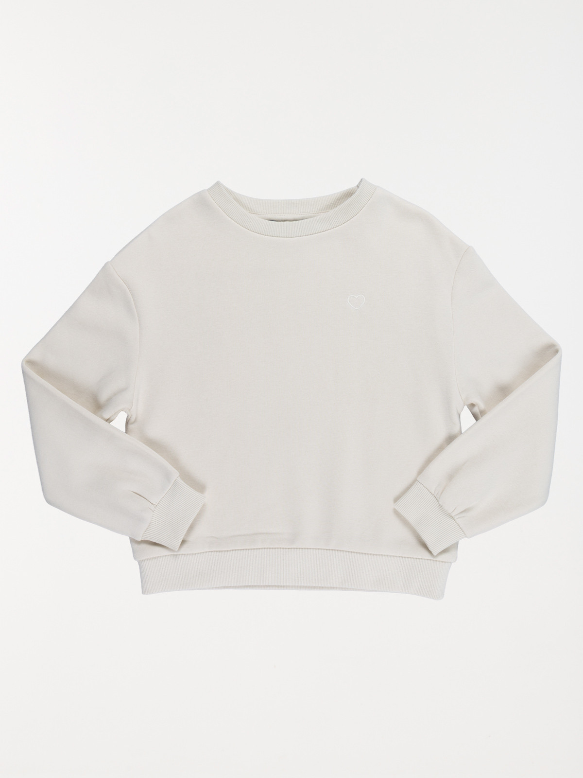 Sweat uni broderie coeur fille (3-12A) Sweat uni broderie coeur fille (3-12A)