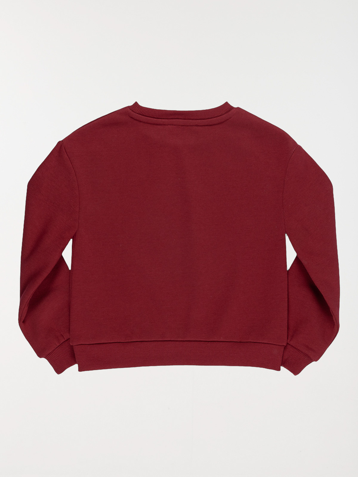 Sweat fille cœur brodé bourgogne (3-12A)