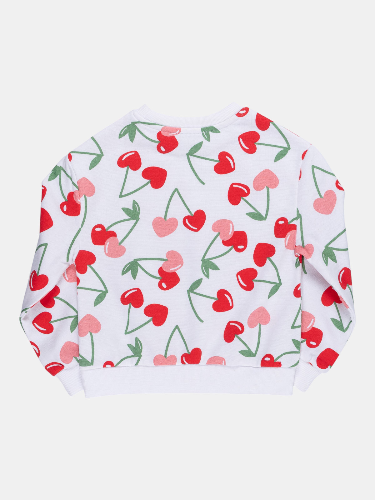 Sweat blanc motif cerise fille (3-8A)
