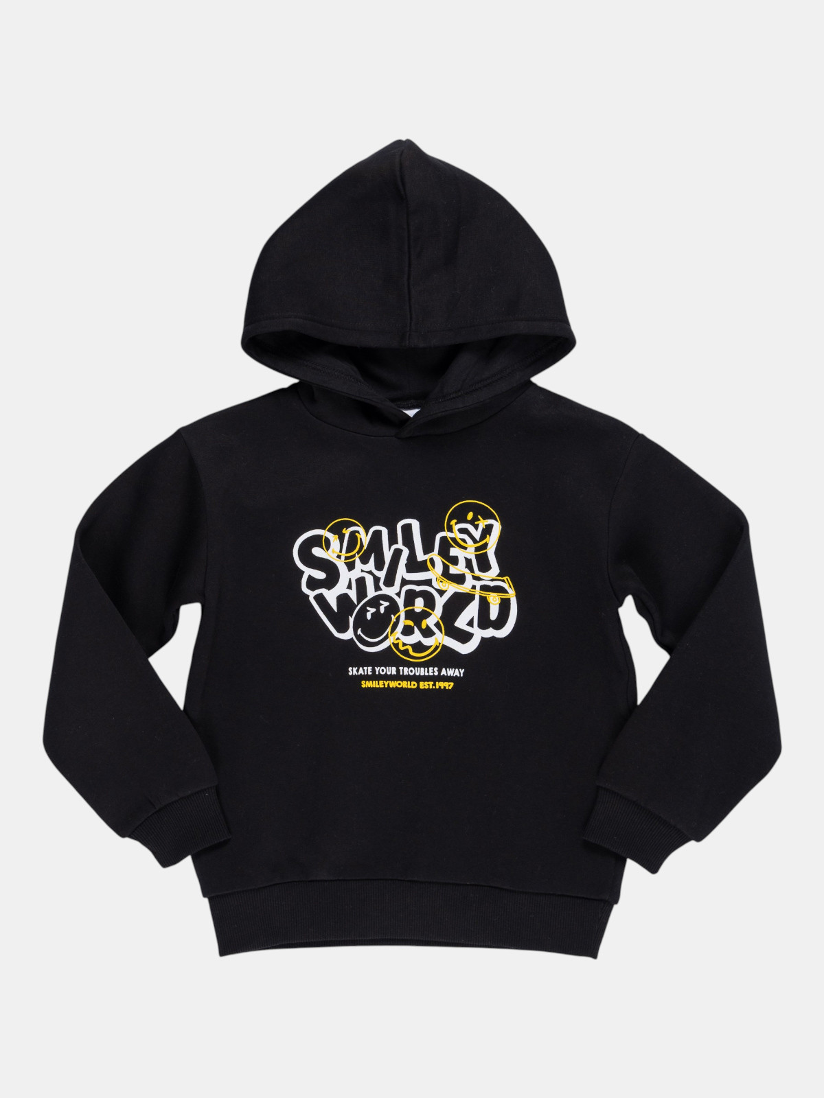 Sweat smiley garçon noir (6-12A)