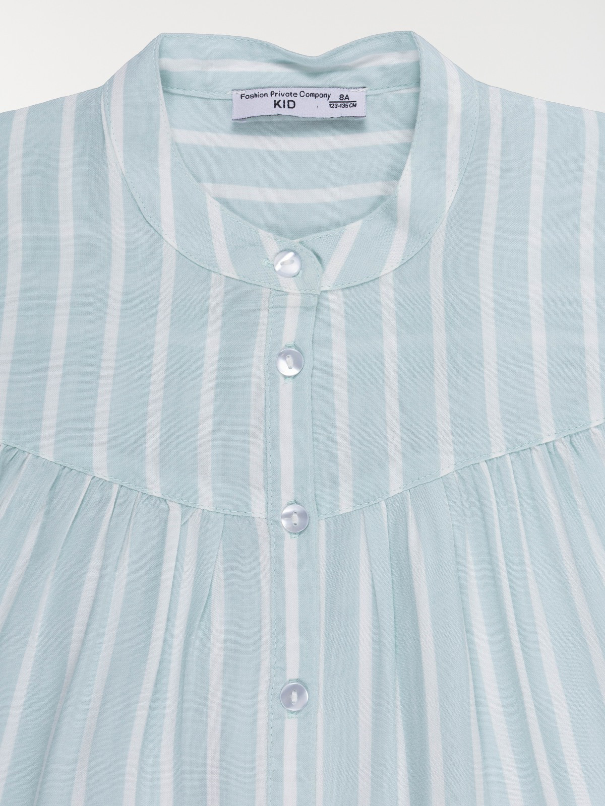 Chemise rayée col mao fille (3-12A) Chemise rayée col mao fille (3-12A)