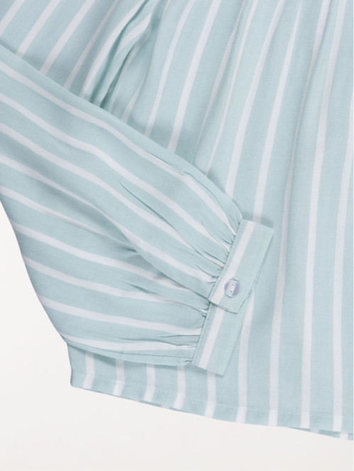 Chemise rayée col mao fille...