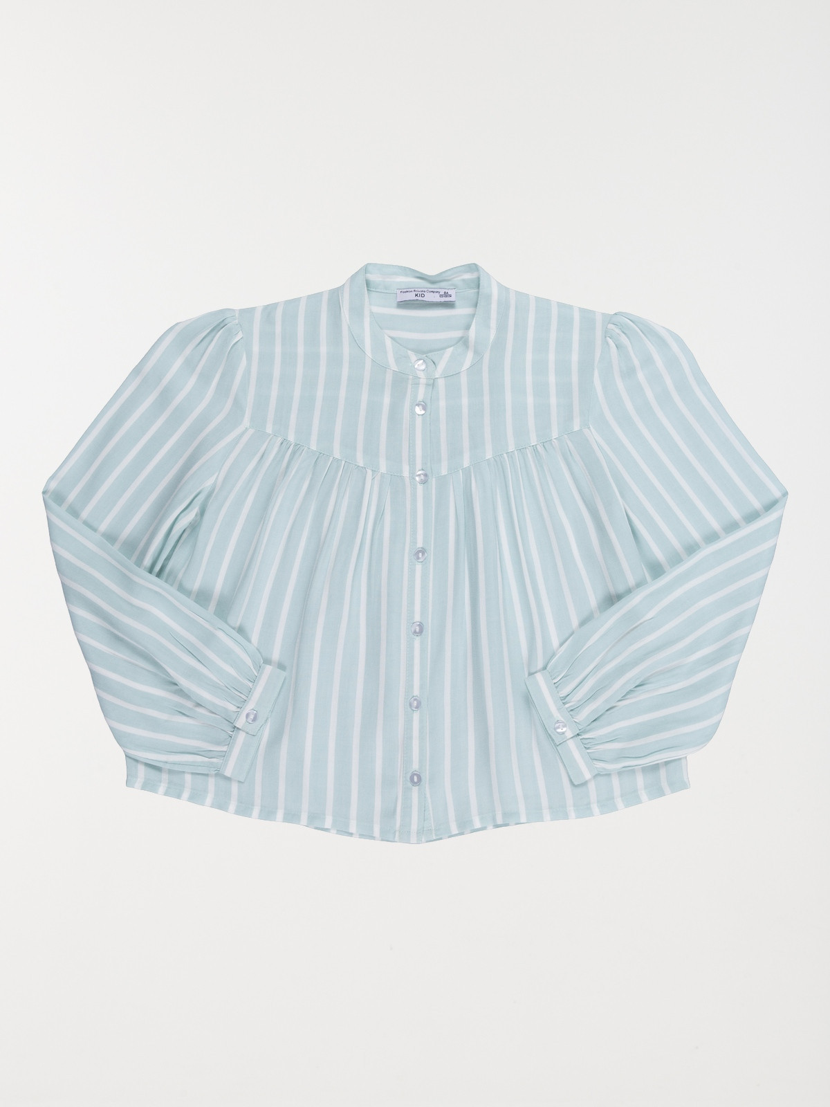 Chemise rayée col mao fille (3-12A) Chemise rayée col mao fille (3-12A)