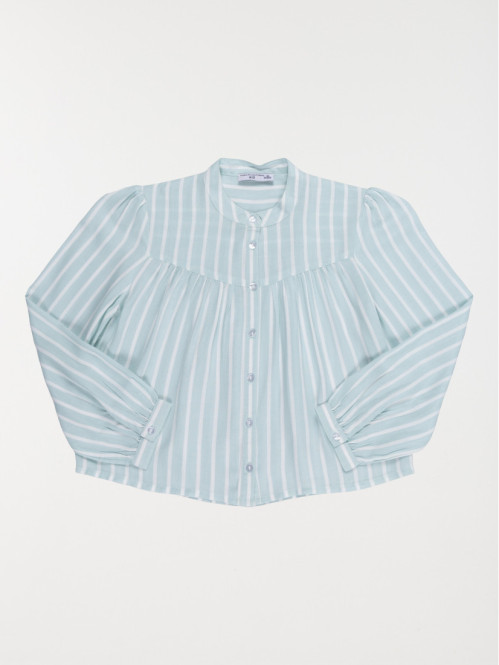 Chemise rayée col mao fille...