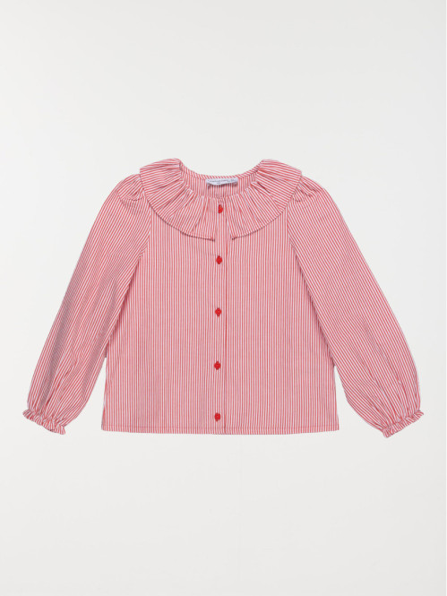 Chemise rayée col claudine...