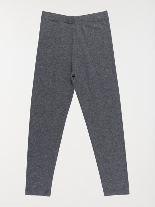 Legging basique gris chiné fille (3-12A)
