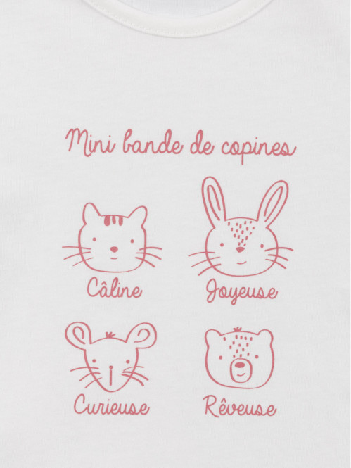 T-shirt mini bande copines fille (3-36M) T-shirt mini bande copines fille (3-36M)