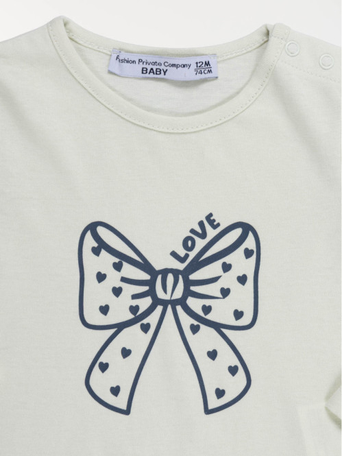 T-shirt Love noeud fille (3-36M) T-shirt Love noeud fille (3-36M)