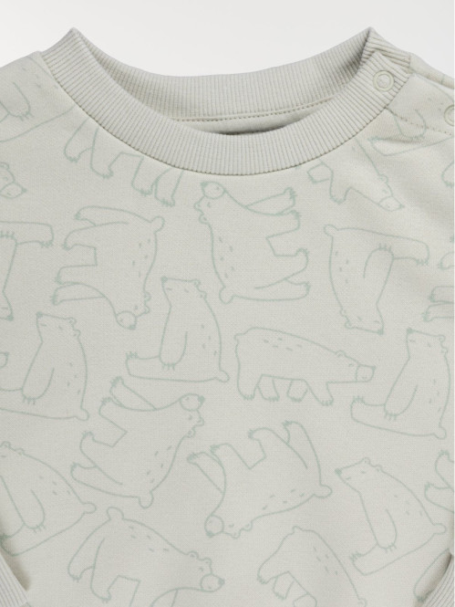 Sweat tout imprimé ours garçon (3-36M Sweat tout imprimé ours garçon (3-36M
