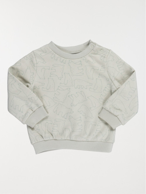 Sweat tout imprimé ours garçon (3-36M Sweat tout imprimé ours garçon (3-36M