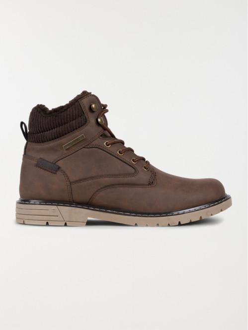 Boots lacets homme marron...