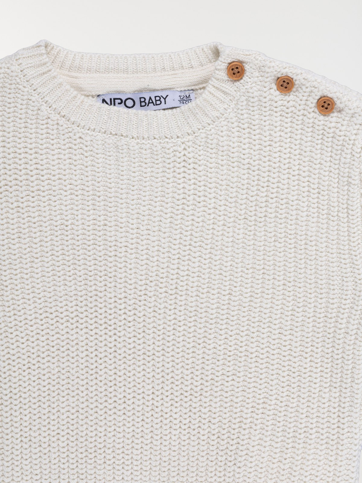 Pull col rond boutonné garçon (3-36M) Pull col rond boutonné garçon (3-36M)