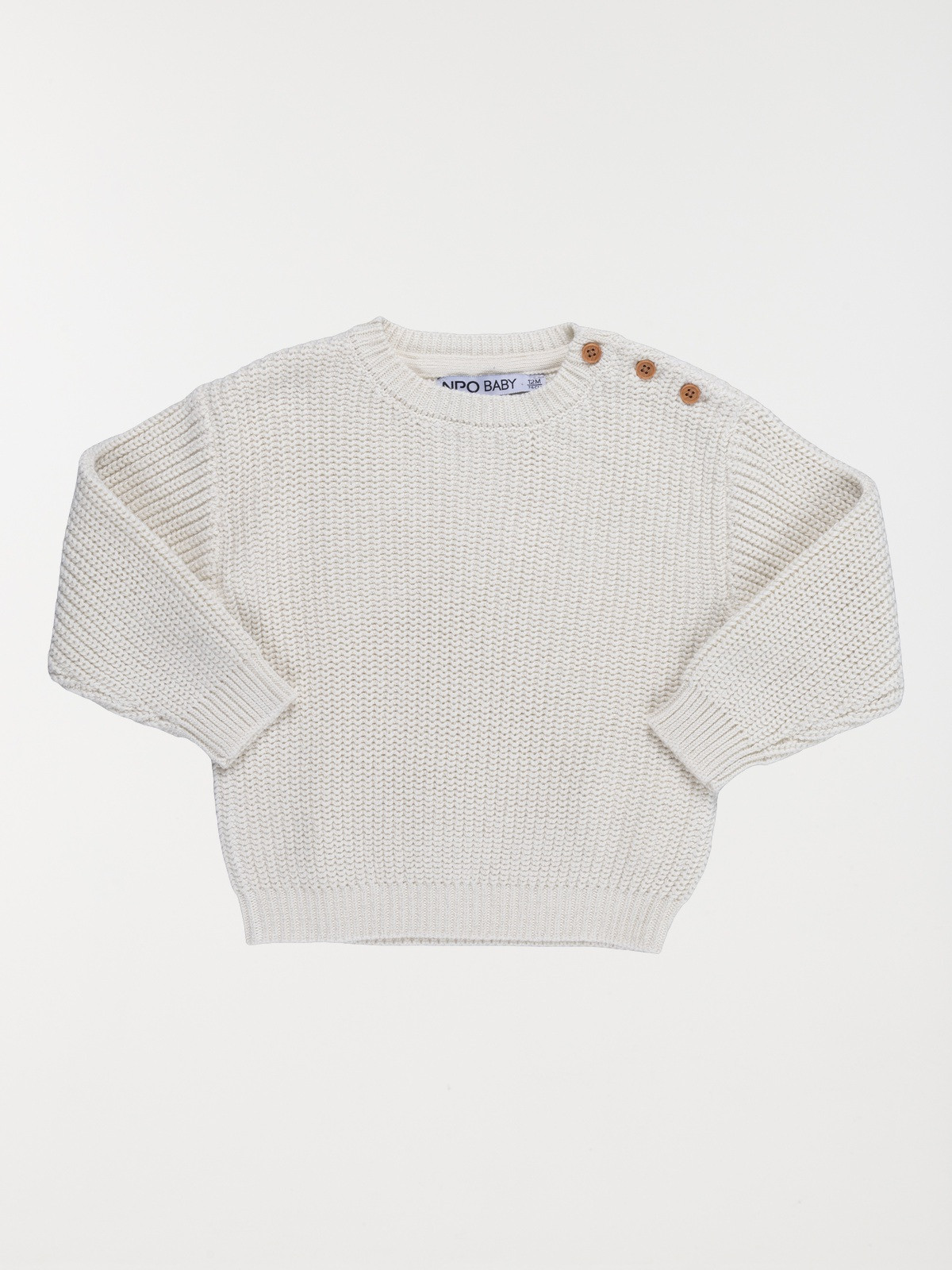 Pull col rond boutonné garçon (3-36M) Pull col rond boutonné garçon (3-36M)