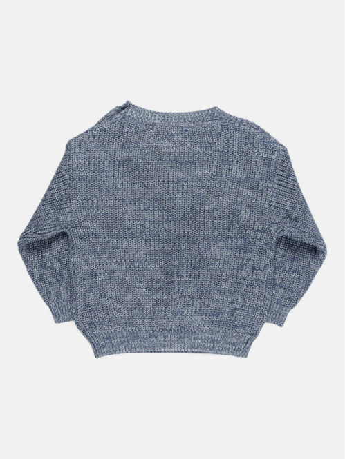 Pull col rond bleu lac...