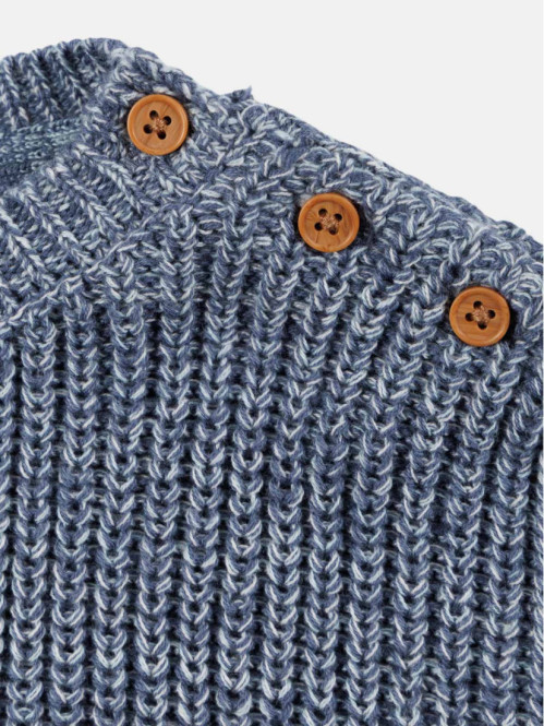 Pull col rond bleu lac...