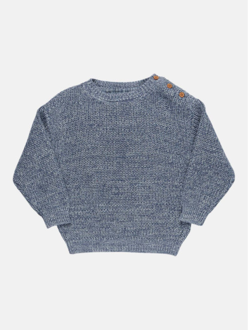 Pull col rond bleu lac...