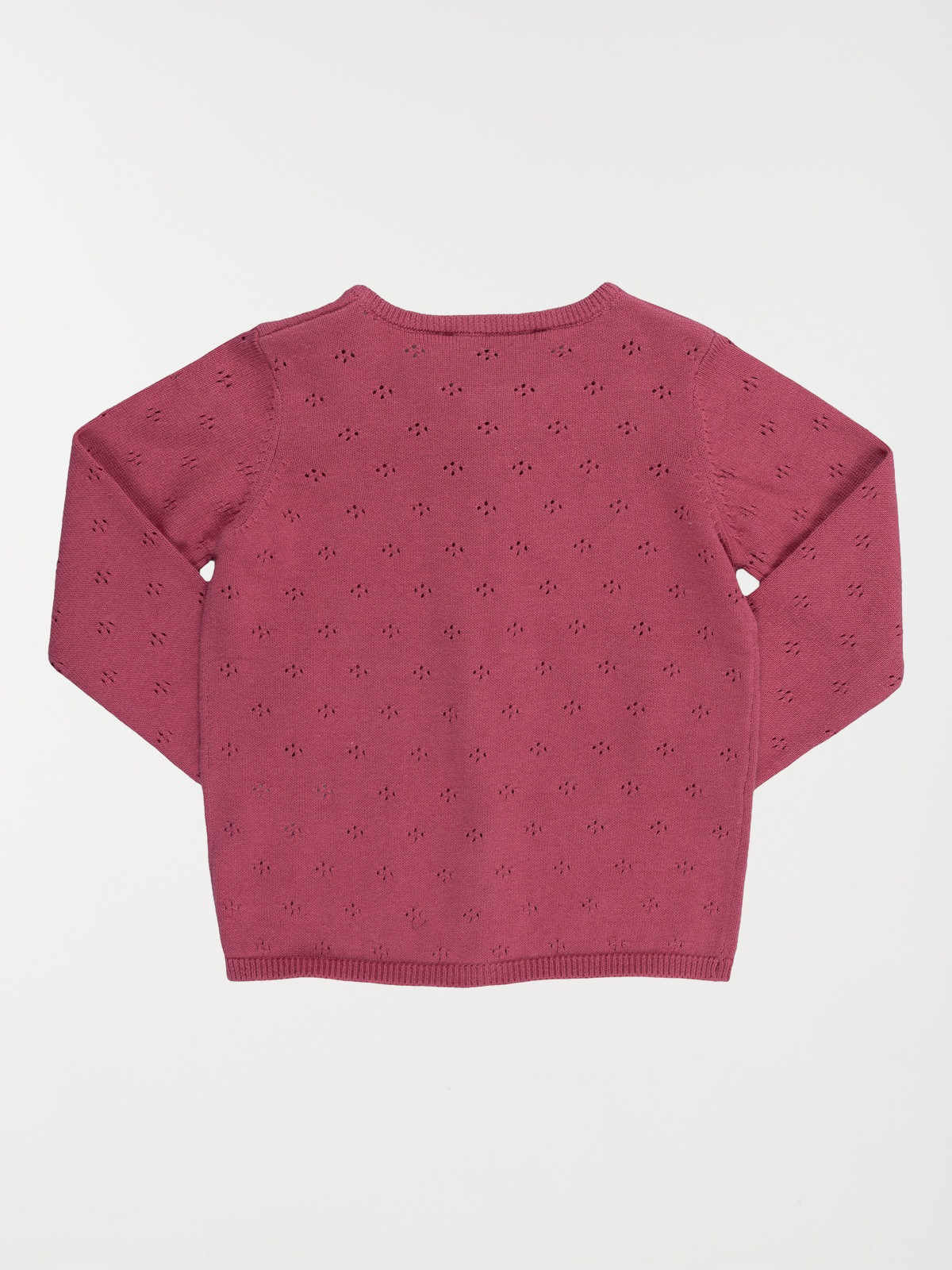 Gilet ajouré rose marbré fille (3-36M)