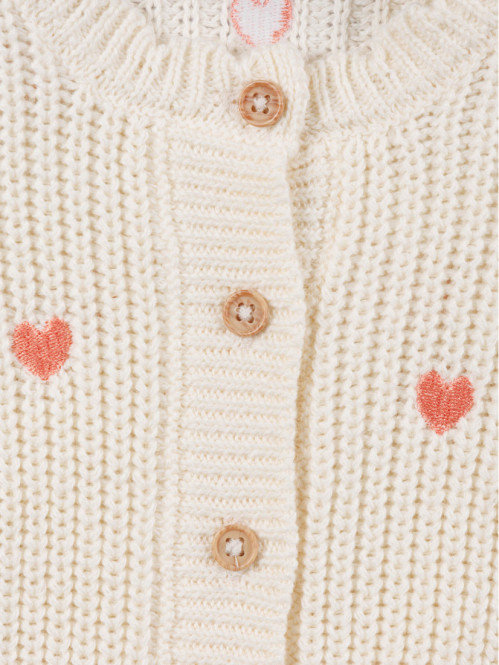 Gilet coeurs brodés fille...