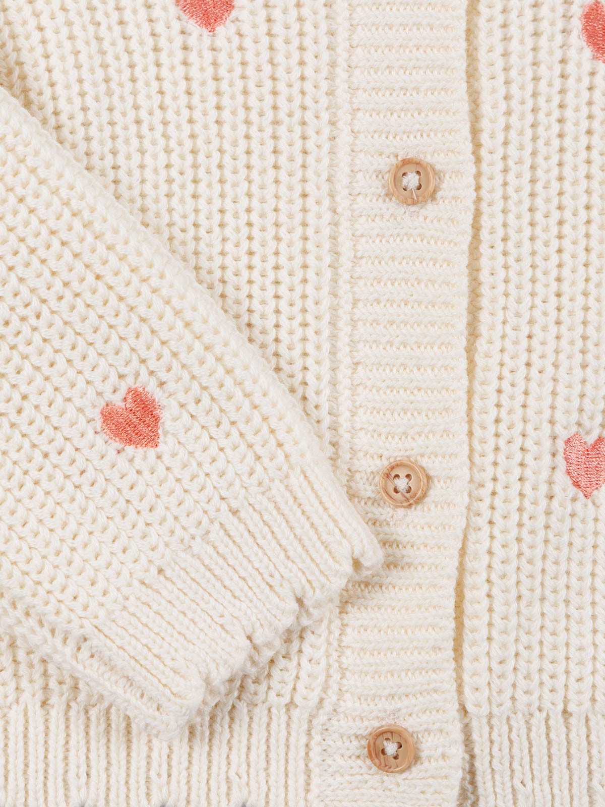 Gilet coeurs brodés fille (3-36M) Gilet coeurs brodés fille (3-36M)
