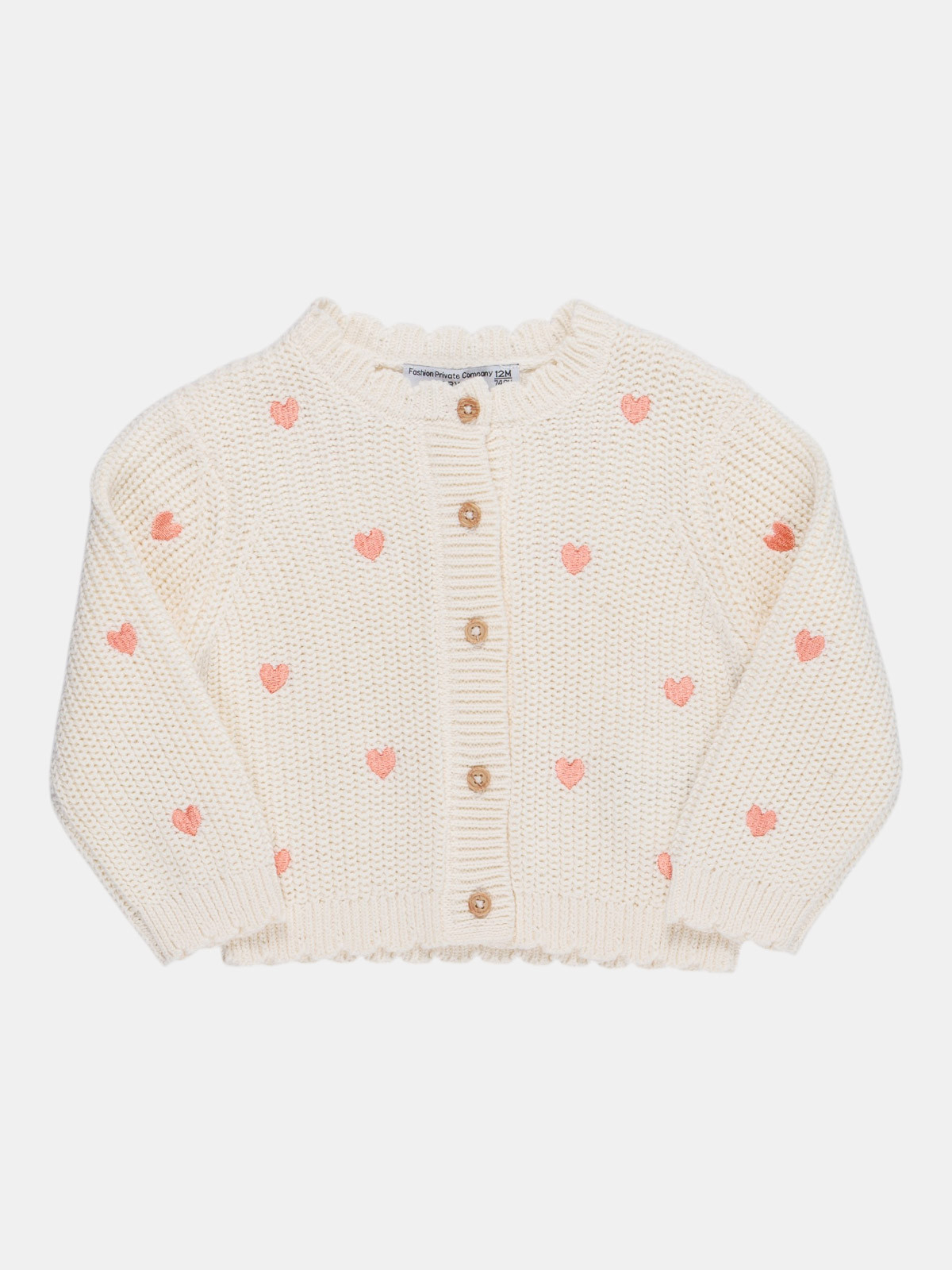 Gilet coeurs brodés fille (3-36M) Gilet coeurs brodés fille (3-36M)