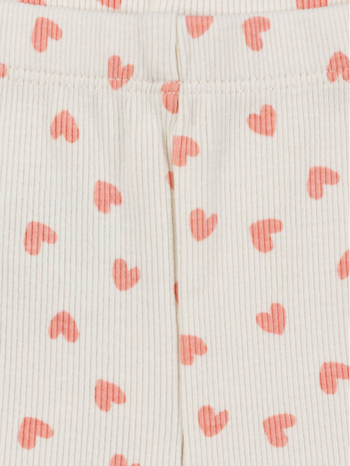 Legging côtelé coeur fille (3-36M) Legging côtelé coeur fille (3-36M)