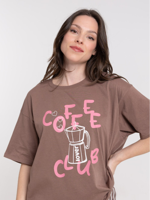 Pyjama court coffee club femme